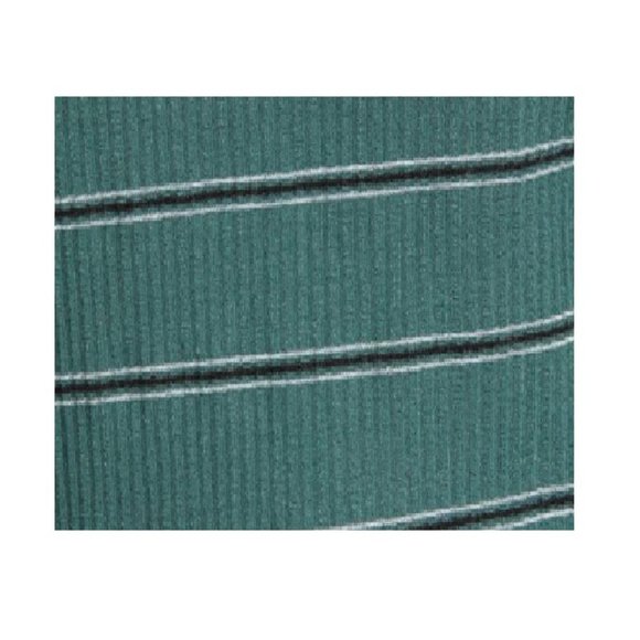 NWT BP SPLIT NECK RIBBED T-SHIRT IN GREEN TREKKING BELLA STRIPE Sz S - Picture 4 of 5